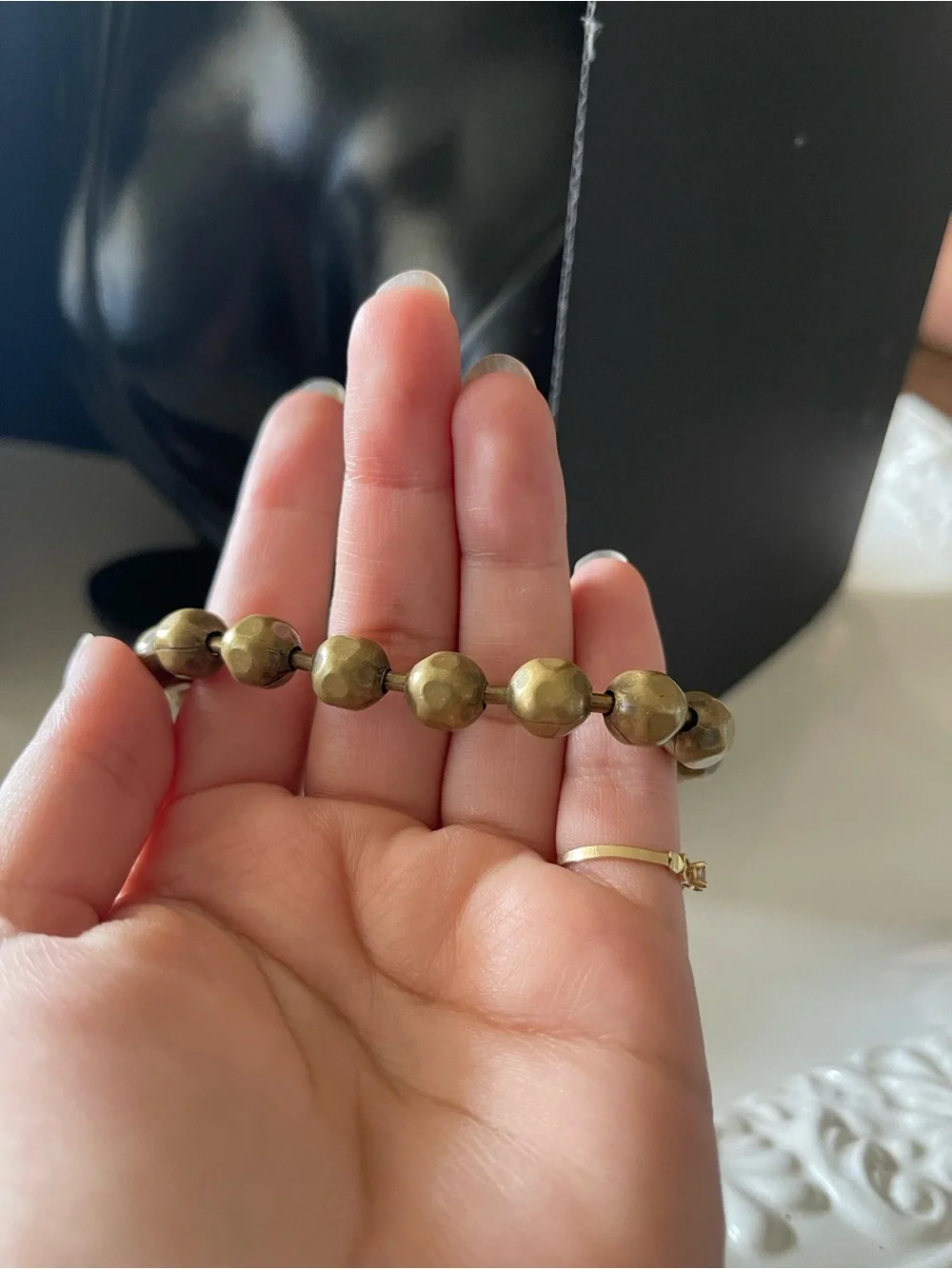 Vintage waxing poetic metal brass bracelet